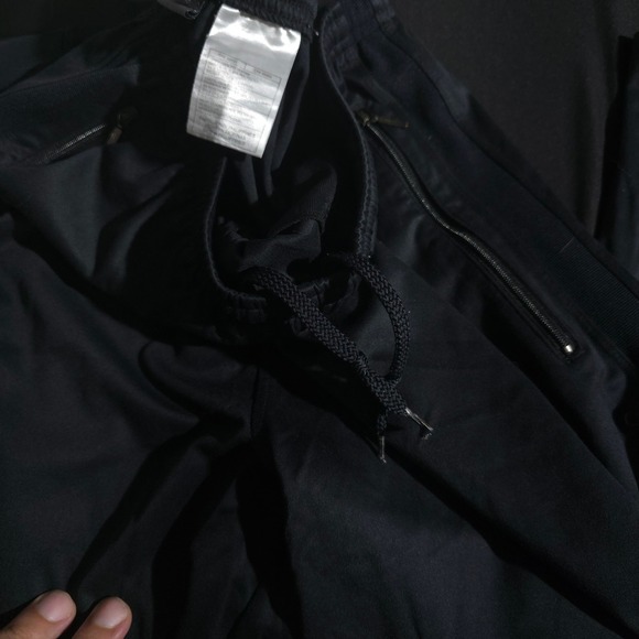 Nike Dri Fit Pants Joggers Mens Size L Swoosh Athletic Track Zip Pockets Black - Picture 13 of 15